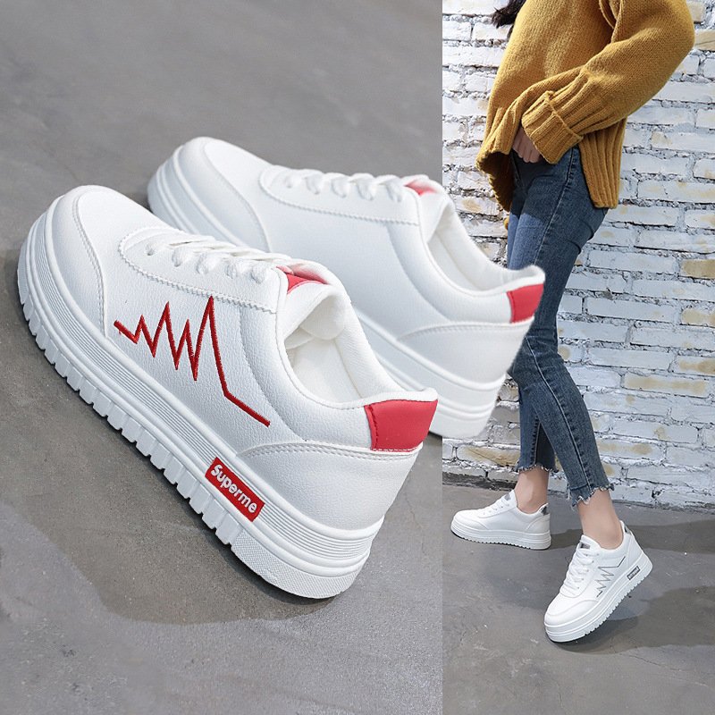 2022 spring and summer new white shoes female students casual shoes women's breathable thick-soled women's shoes