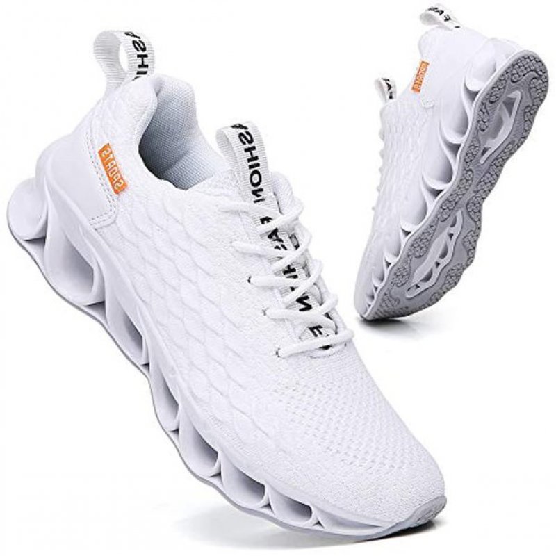 TSIODFO Sport Running Shoes for Mens Mesh Breathable Trail Runners Fashion Sneakers A050 White