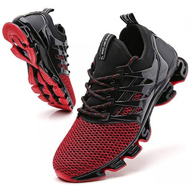 TSIODFO Sport Running Shoes for Mens Mesh Breathable Trail Runners Fashion Sneakers 8066 Red